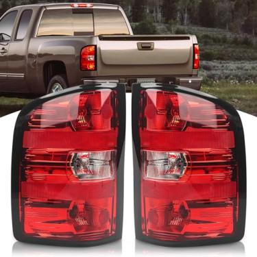 Imagem de Huray Lanterna traseira compatível com 2007-2013 Chevy Silverado substituição lado do motorista e lado do passageiro original estilo original conjunto de lâmpada de freio traseiro