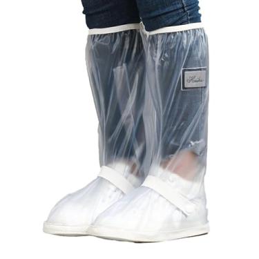 Imagem de Capa Protetora Chuva Impermeável Á Prova Dágua Antiderrapante Bota Sapato Galocha Premium Protetor Pé Tênis Moto Adulto Para Motociclista Motoqueiro… (L (40-42), Transparente)