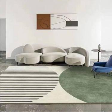 Imagem de Tapete de veludo cristal claro para sala de estar, adequado para quarto, sala de estar, cama, sofá, mesa de café, verde, 140x200cm