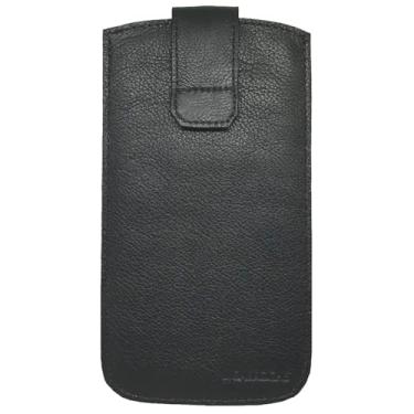 Imagem de Capa Couro Legítimo Alça Cinto Fecho Para Calculadora Hp12c Preto