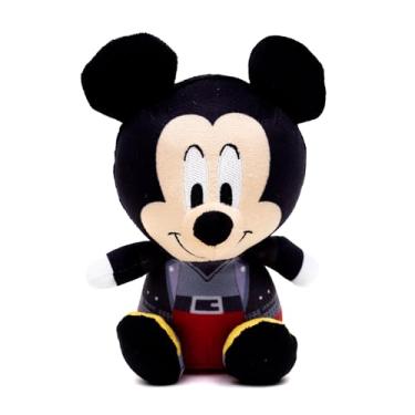 Imagem de Buckle-Down Disney Brinquedo de pelúcia Squeaky para cães grandes, médios e pequenos, Kingdom Hearts King Mickey Mouse pose sentada de corpo inteiro, 10 x 18 cm