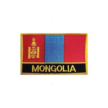 Imagem de Ruoming 1 PÇ Patch de bandeira da Mongólia bordado a ferro ou costurado, tático, militar, da Mongólia Nacional