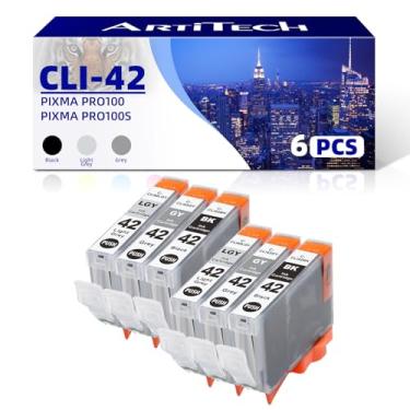 Imagem de ARTITECH Cartucho de tinta CLI-42 Pixma Pro-100 de substituição para Canon CLI-42 BK CLI-42 GY CLI-42 LGY compatível com impressoras Pixma Pro-100 Pro-100s, pacote com 6 (2 pretos, 2 cinza, 2 cinza