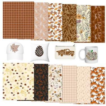 Imagem de Tintnut Folhas de transferência de tinta de sublimação de outono - 12 folhas de 30,5 x 25,4 cm, pacote de papel de transferência de sublimação marrom para canecas, copos, chaveiro, camisetas