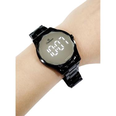 Imagem de Relógio Feminino Champion Redondo Espelhado Preto Ch48019K