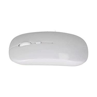 Imagem de Mouse de Computador Sem Fio, Mouse Sem Fio Silencioso Recarregável Ergonômico 2.4G de Modo Duplo para Laptop (Branco)