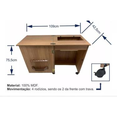 Imagem de Gabinete. mesa para maquinas Singer etc+4 Rodinhas
