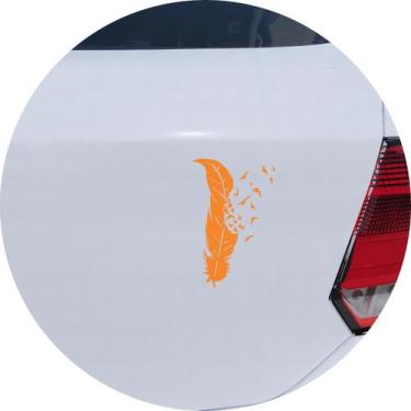 Imagem de Adesivo de Carro Caneta Pena de Pássaros - Cor Laranja - Melhor Adesiv