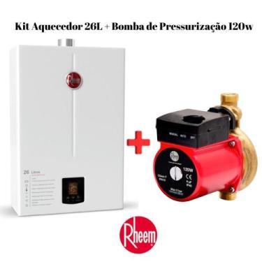 Imagem de Aquecedor 26 Litros GN Bivolt + Bomba 120W 220V Rheem