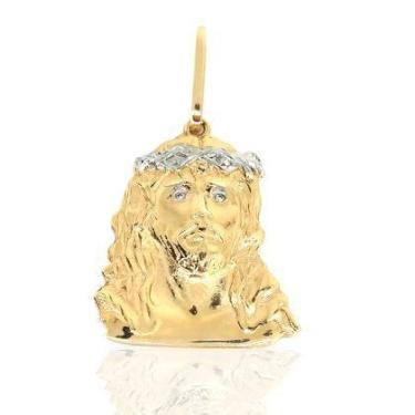 Imagem de Pingente em Ouro 18K Face de Cristo Grande - Elegancy Joias