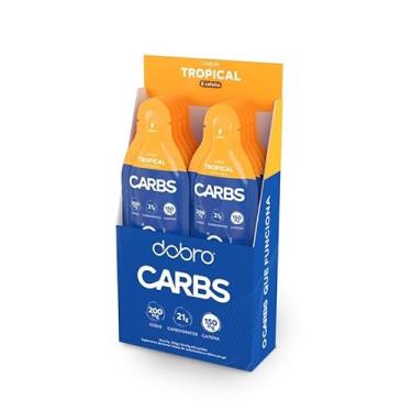 Imagem de Carbs Gel, Dobro, Gel de Carboidrato, Sabor Tropical com Cafeína- 10 Sachês de 30g