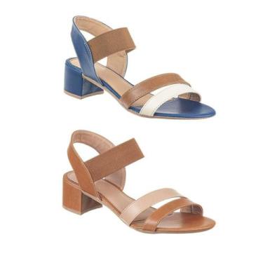 Imagem de Kit 2 Salto 2 Pares Queima de Estoque Salto Alto Moda Jovem - Cassi, M