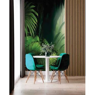 Imagem de Papel de Parede 3D Painel 2M Folhas Floresta Tropical Vivo Folhagem Au