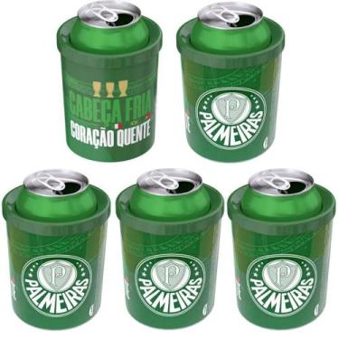 Imagem de Kit 5 Porta Latas de Cerveja e Refri 350ml Palmeiras Atacado Lanchonet