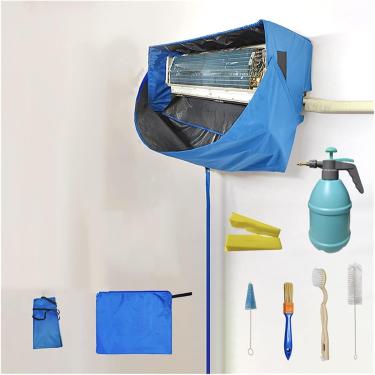 Imagem de Tampa de limpeza de ar condicionado Split 1-3P Tampa de limpeza de ar condicionado com kit de limpeza de pistola de água de alta pressão Kit de limpeza de ar condicionado montado na parede K