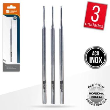 Imagem de Kit 3 Bisturi Goiva 206 Removedor Cutícula Unha Manicure Podologia Pro