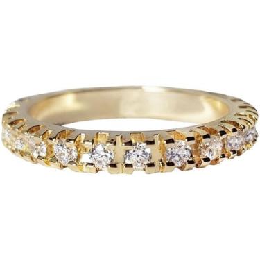 Imagem de Aparador de Aliança Ouro Banhado 18k em 10 Camadas Com Zirconia - AIEV