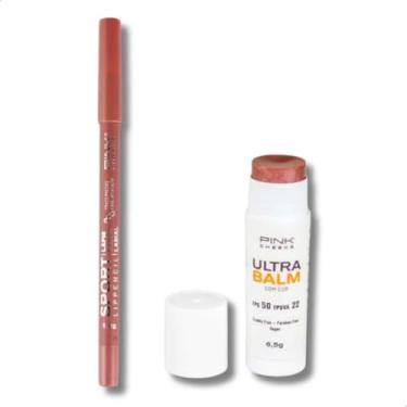 Imagem de Combo Lápis Batom Labial Sport Lip Pencil Nude 1,2g, Protetor Labial Hidratante com Cor Ultra Balm FPS50 FPUVA22 Be Rose 6,5g