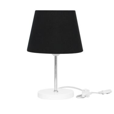 Imagem de Abajur Eros Dome Preto Base Redonda Branco - MARRYLUZ