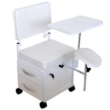Imagem de Cadeira Manicure Cirandinha Evolux Branca Armário Branco - For-Ty
