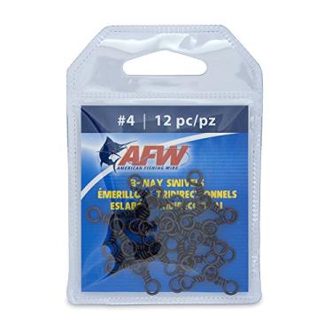 Imagem de American Fishing Wire Giros 3 vias de latão com anéis de aço inoxidável (12 peças), preto, tamanho 4