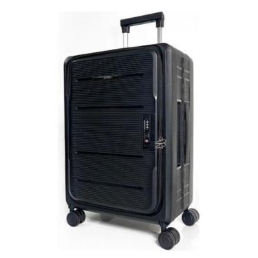 Imagem de Mala de bordo dobrável polipropileno 4 rodas tamanho slim preto - Banc