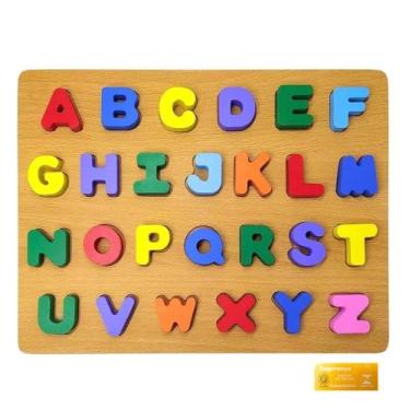 Imagem de Didaticos Aprenda Brincando Cores e ALfabeto DM Toys Jogo de Encaixar 