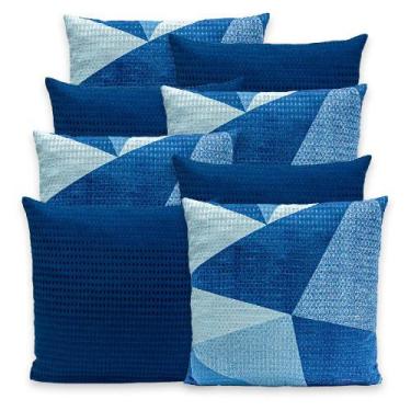 Imagem de Kit 8 Capas de Almofadas Lisa e Estampada 40x40 C/ Zíper Piquet Favinh