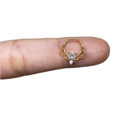 Imagem de Argola Piercing Indiano Nariz Septo Deith Pedra Zircônia - RaraSteel P
