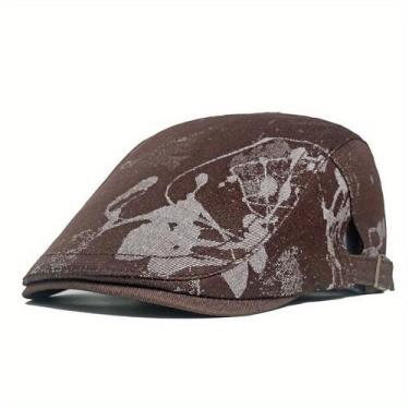 Imagem de Boina C Estampada Tie Dye, Cor Sólida, Unissex, Estilo Vintage - Emaús