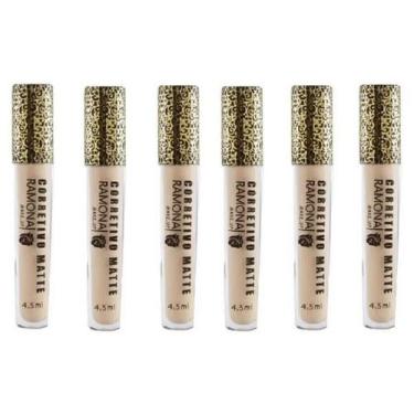 Imagem de Kit 6 Corretivo Líquido Matte Cor 01 Claro 4,5ml - Ramona Make Up
