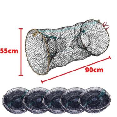 Imagem de Kit 5 Armadilha Covo Retratil Tipo Mola Traíra Piau Camarão Vários Tam