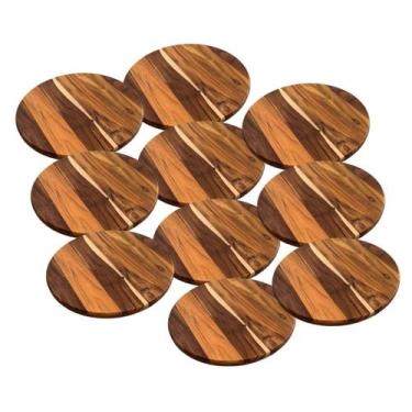 Imagem de Kit 10 Tábuas 35Cm De Madeira Teca Para Cortar E Servir Pizza - Brasa 
