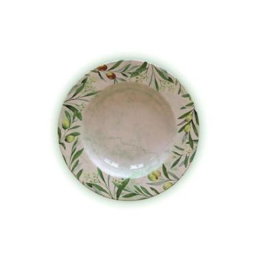 Imagem de Prato Fundo Tramontina Oliva HO em Porcelana Decorada 23 cm