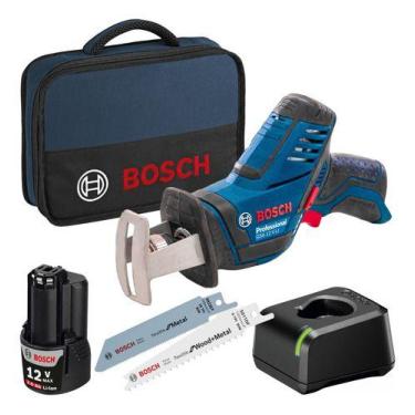 Imagem de Kit Serra Sabre Sem Fio Bosch Gsa 12v Li Com Bolsa E Bateria