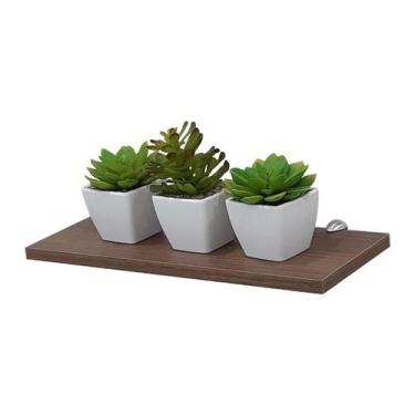 Imagem de Prateleira Cor Nogal (madeira) 40 X 20cm em MDP Com Suporte Tucano - C