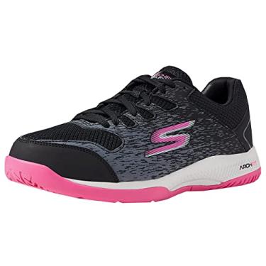 Imagem de Skechers Tênis feminino Go Train Arch Fit Viper Court-Pickleball, Preto/rosa, 34