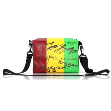 Imagem de RGYLION Bolsas de ombro masculinas e femininas bolsa transversal bolsa de peito bolso impermeável não tecido Jamaica Reggae, Re