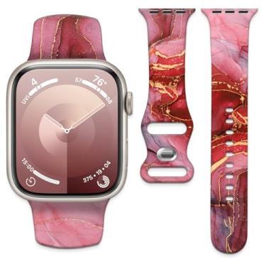 Imagem de Pulseira de relógio compatível com Apple Watch de 38 mm, 40 mm e 41 mm, pulseira de substituição de silicone macio com fecho clássico para Apple Watch Series SE 8, 7, 6, 5, 4, 3, 2 e 1, Utral para