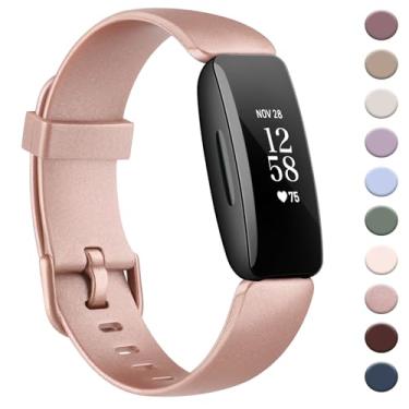 Imagem de AK Pulseira compatível com Fitbit Inspire 2 para mulheres e homens, pulseiras esportivas de substituição ajustáveis para Fitbit Inspire 2/Ace 3 (ouro rosa)