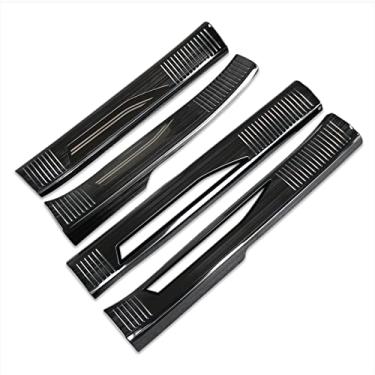 Imagem de Beautost Apto para Lexus New RX RX350 RX350h RX500h F Sport 2023 Guarnições de proteção de placa de proteção de soleira de porta interna (Preto)