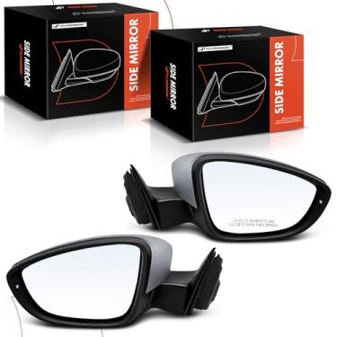 Imagem de A-Premium Par (2) espelhos retrovisores elétricos do lado do motorista e do passageiro - compatível com Volkswagen Passat 2016 2017 2018 2019 2020 - Retrovisor traseiro externo preto dobrável elétrico