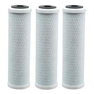 Imagem de Kit 3 Refil Filtro 9.3/4 Carbon Block Carcaça Pou Carvão - 24 Horas Fi