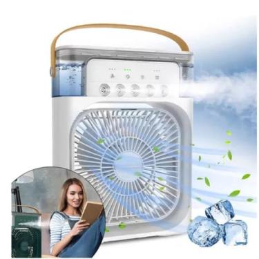 Imagem de Mini Climatizador De Ar Agua E Gelo Cor 110v/220v - HCX, Branco
