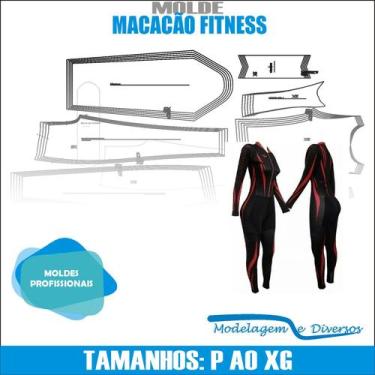 Imagem de Molde Macacão Fitness, Modelagem&Diversos,Tamanhos P Ao Xg