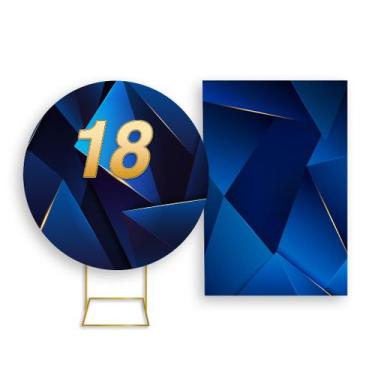 Imagem de Painel De Festa Redondo 1,50x1,50 + Painel Vertical 1,50x2,20 - 18 Ano