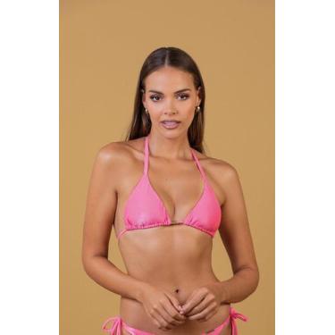Imagem de Top Biquíni Cortininha Corduo Shine - Cor De Cacau, GG, Pink glow