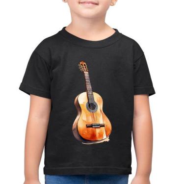 Imagem de Camiseta Algodão Infantil Violão - Foca na Moda, Preto, 4