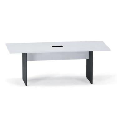 Imagem de Mesa Reunião Power Box Pé Painel P25 Pandin 2,6 M Cinza e Grafito