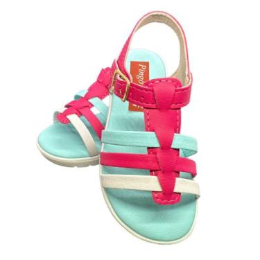 Imagem de Sandalia infantil menina tira colorida tratorada - Azul&Rosa Calçados,